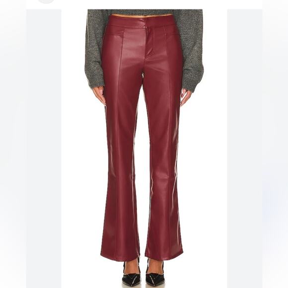 Free People Pants - Free People We The Free Uptown burgundy faux bootcut leather pants
